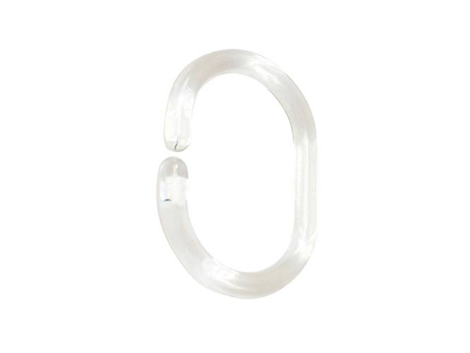70400-CLEAR 70400 CLEAR Shower Curtain Hooks Plastic Open Back C