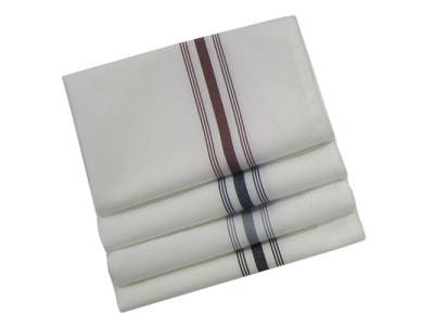 Bistro Napkins 100% Spun Polyester - White w/White Stripes 18"x22" (Pack of 12) 